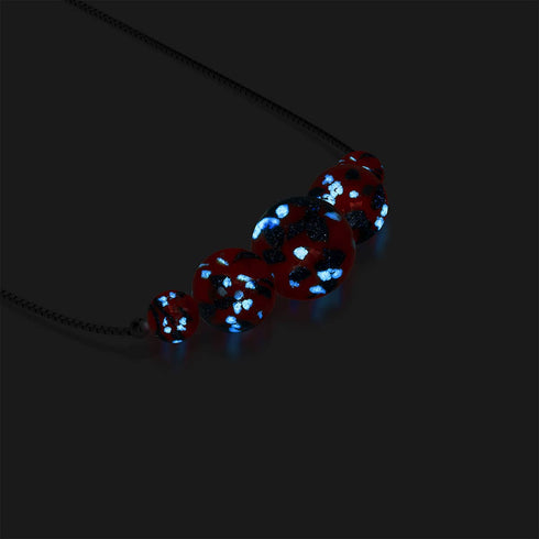 Feu et glace | Argent sterling 925 | Collier avec fermoir infini en verre Firefly
